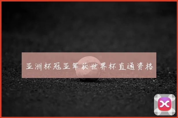 亚洲杯冠亚军获世界杯直通资格