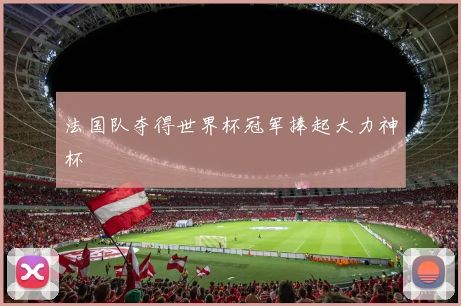 法国队夺得世界杯冠军捧起大力神杯